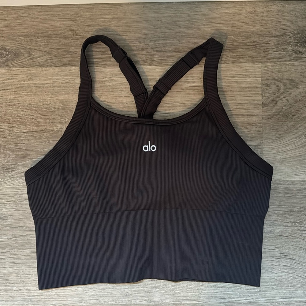 Alo black bra tank